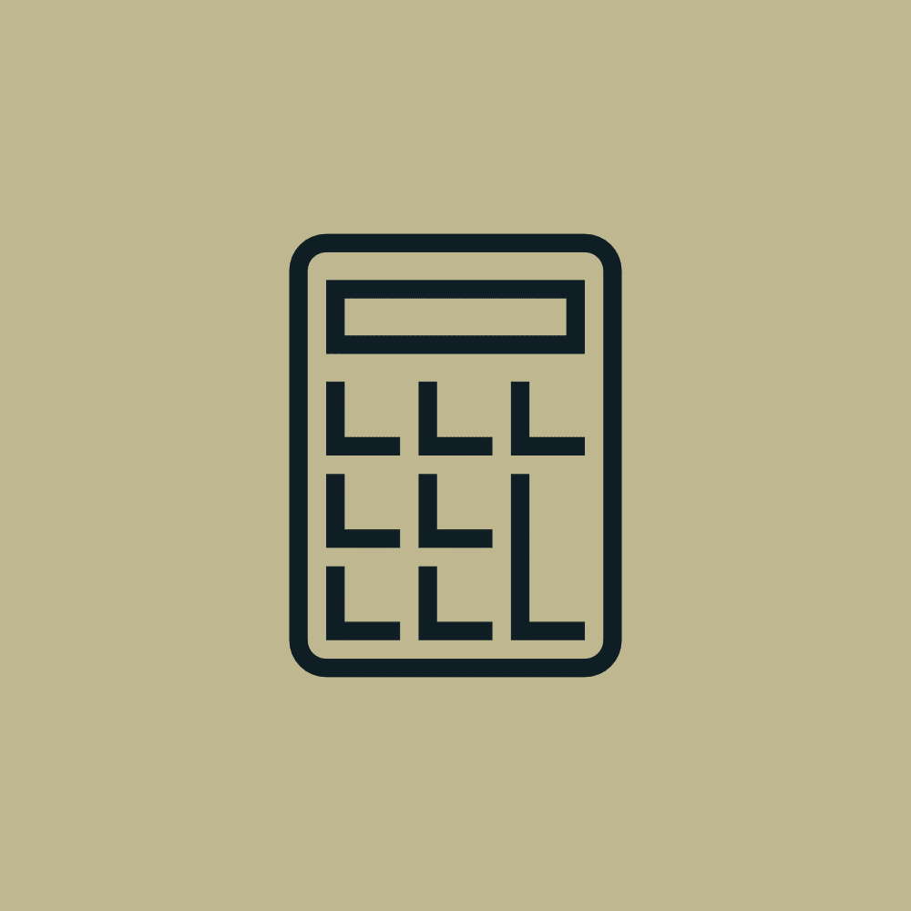 Icon of a calculator on beige background, symbolizing the future of mobility cost calculations.