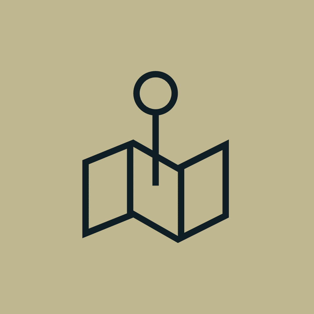 Map icon with location pin symbolizing the future of mobility and navigational advancements in eMobility.